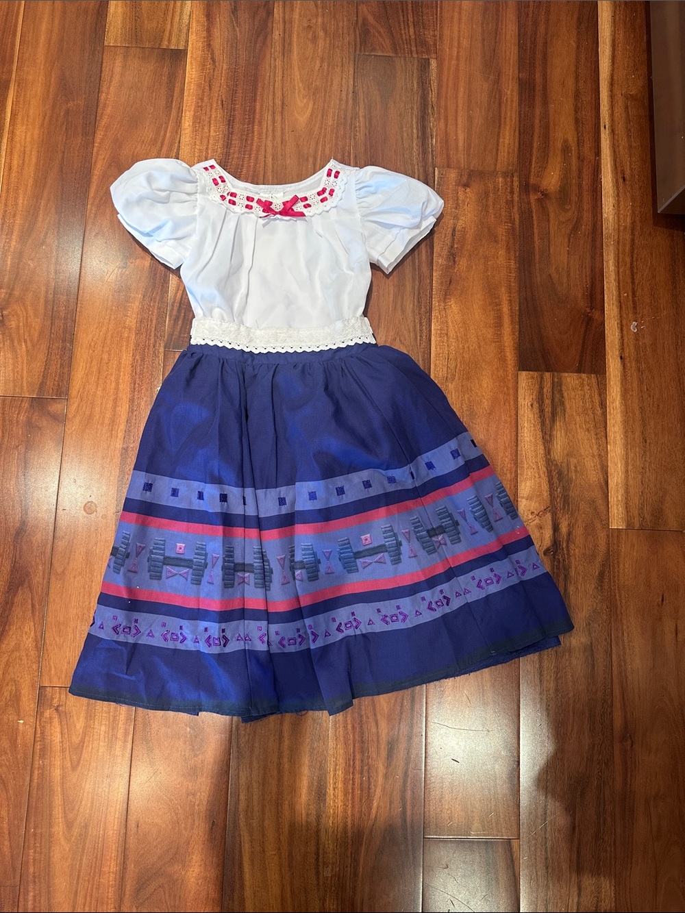 Louisa Encanto and White Embroidered Costume Dress with Donkey!